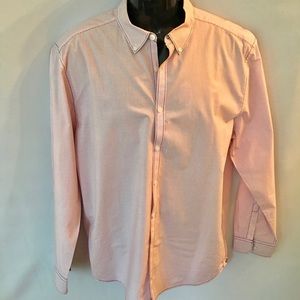 Joseph Abboud Shirt LS Red White Checks Sz XL